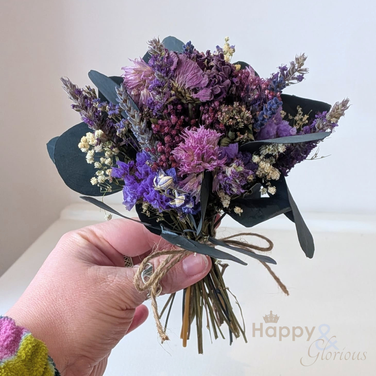 Dried flower wedding bridesmaid bouquet/flower girl posy