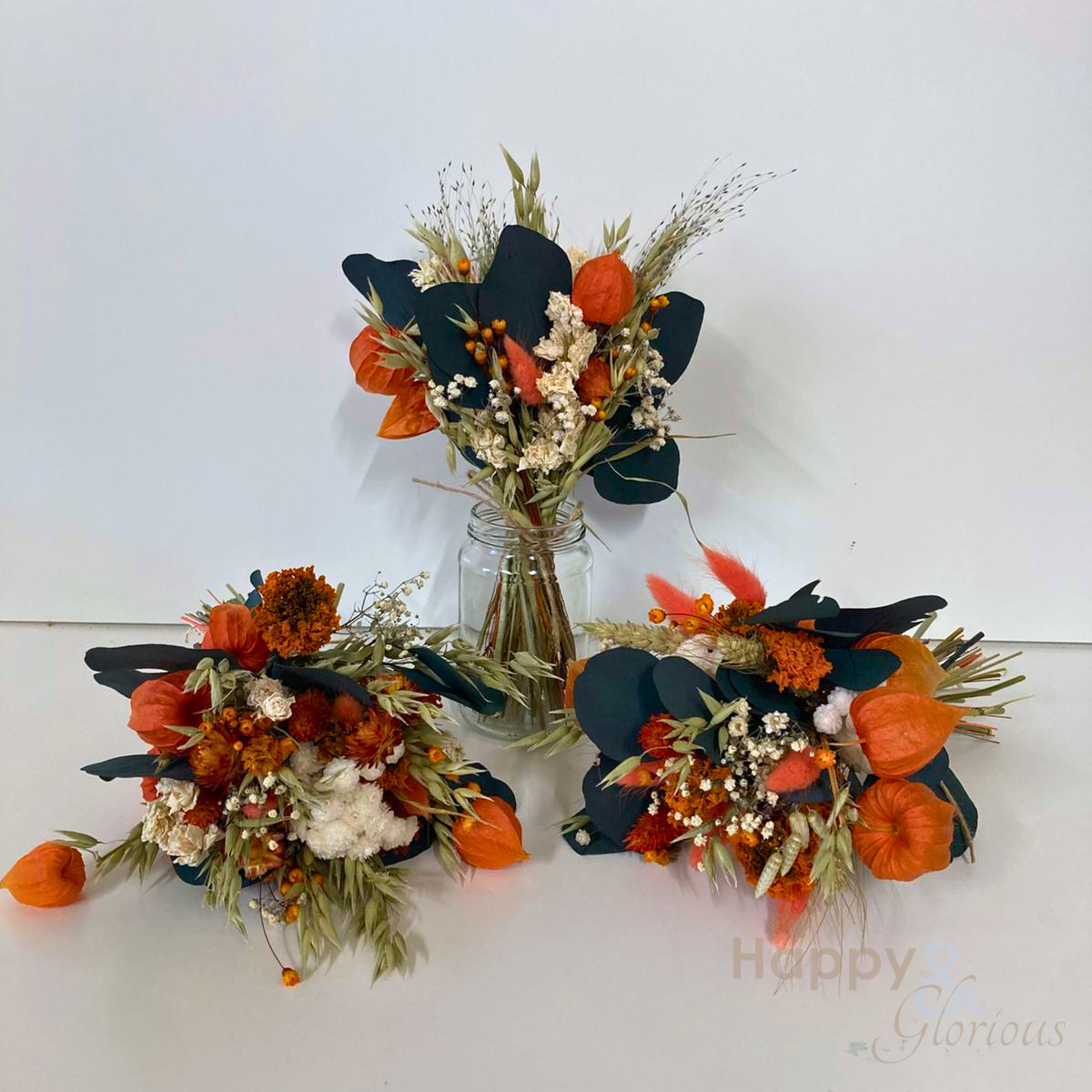 Dried flower wedding bridesmaid bouquet/flower girl posy
