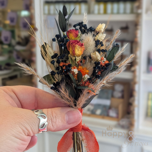 Dried flower wedding buttonhole