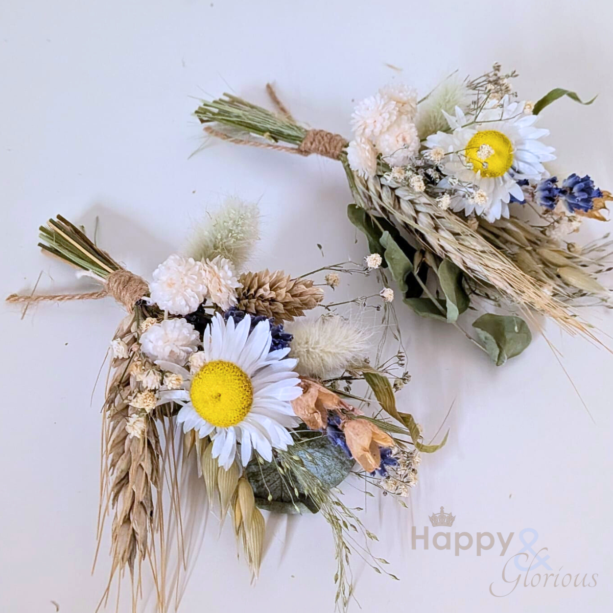 Dried flower wedding buttonhole