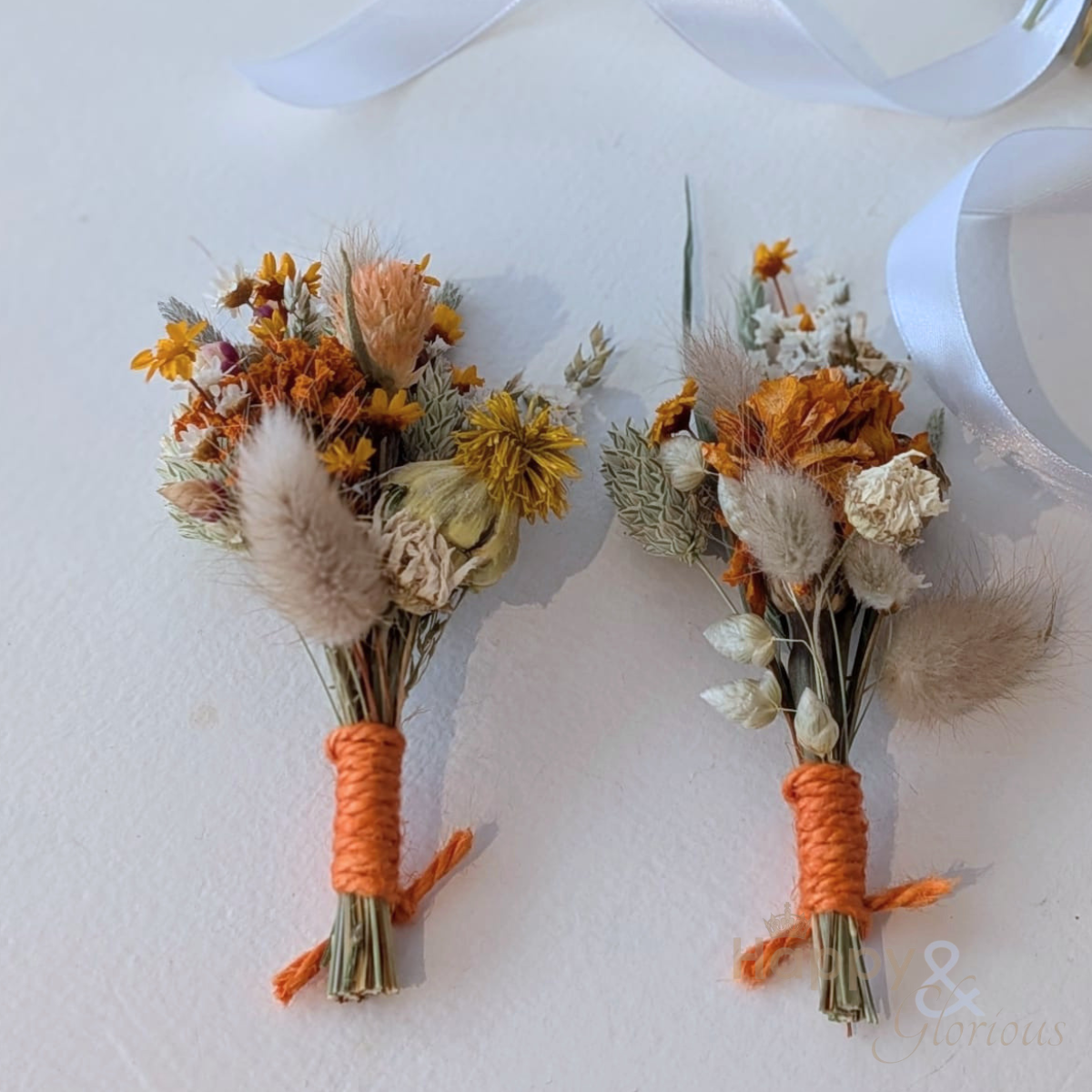 Dried flower wedding buttonhole