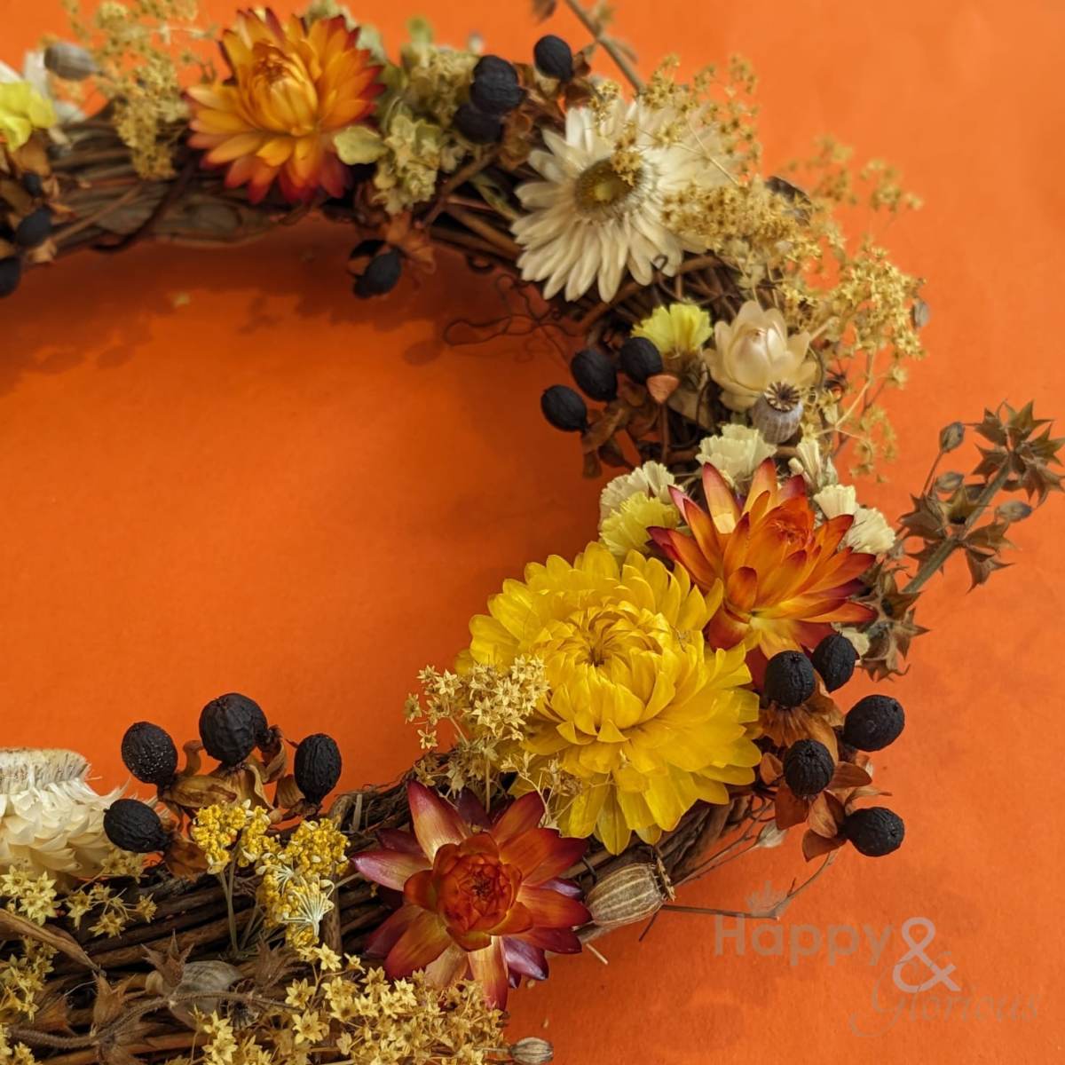 Festive dried flower wreath workshop - Monday 10th November