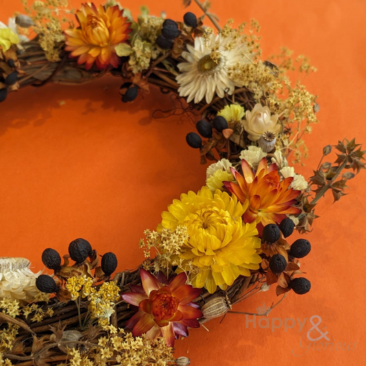 Festive dried flower wreath workshop - Monday 10th November