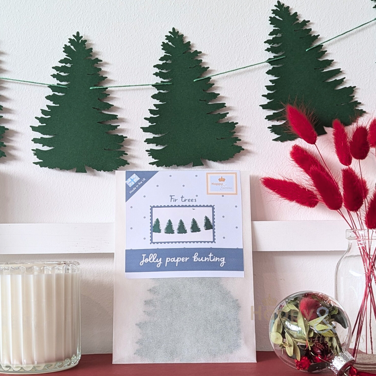 Jolly paper bunting - Fir trees