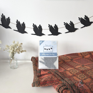 Jolly paper bunting - Flying crows