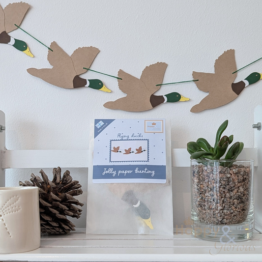 Flying ducks jolly paper bunting - handmade party decoration | UK made