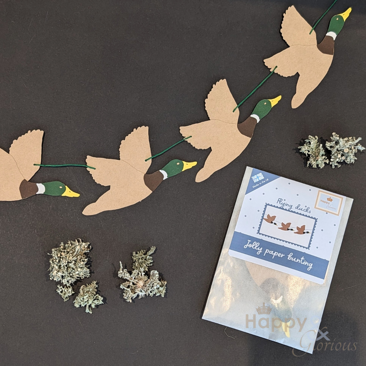 Flying ducks jolly paper bunting - handmade party decoration | UK made