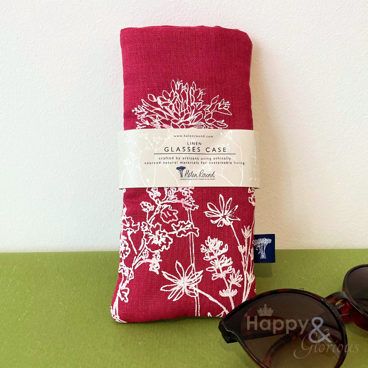 Linen floral spectacles/sunglasses case