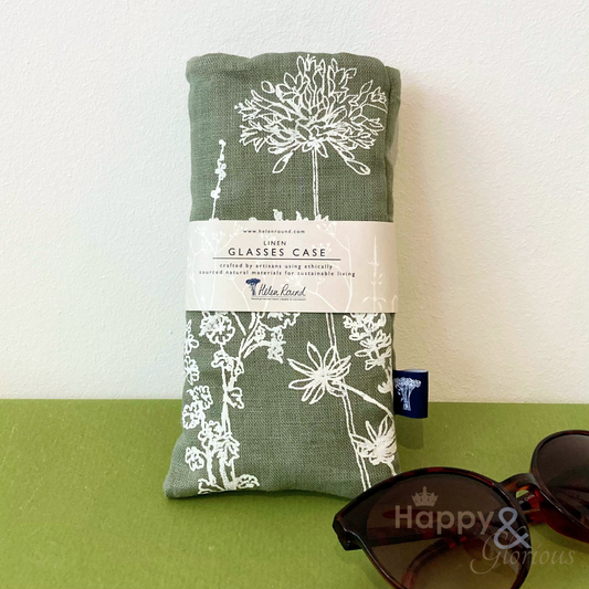 Linen floral spectacles/sunglasses case