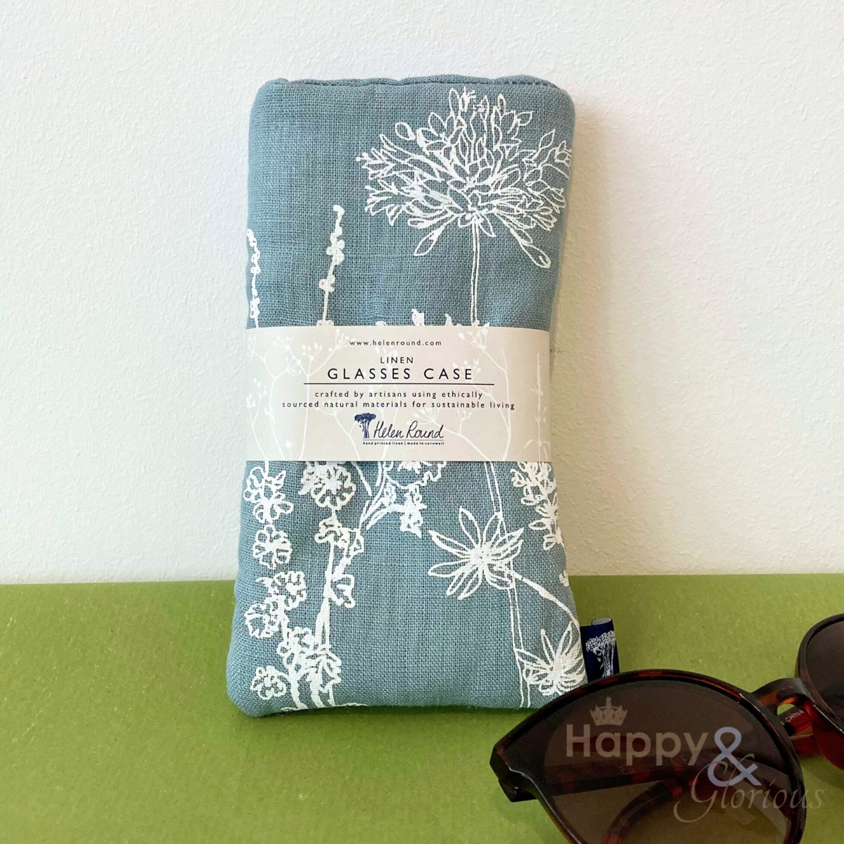 Linen floral spectacles/sunglasses case