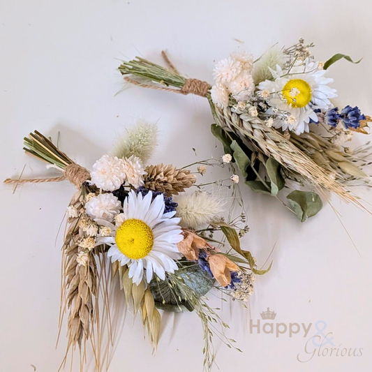 Dried flower wedding bouquets & arrangements | Linen Meadow palette