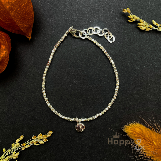Sterling silver nugget charm bracelet