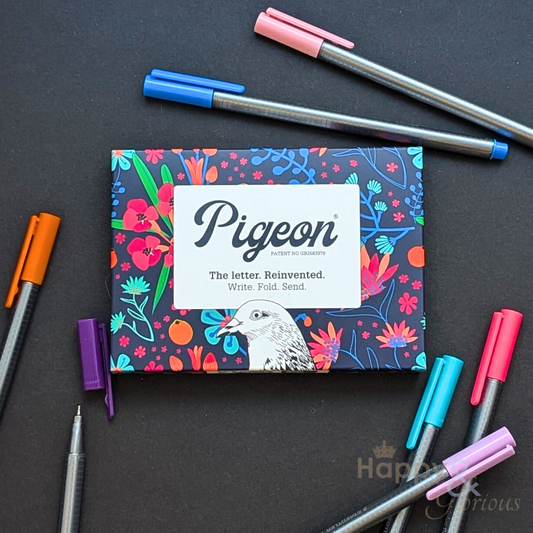 Midnight Garden Pigeon - pack of 6 folding letters