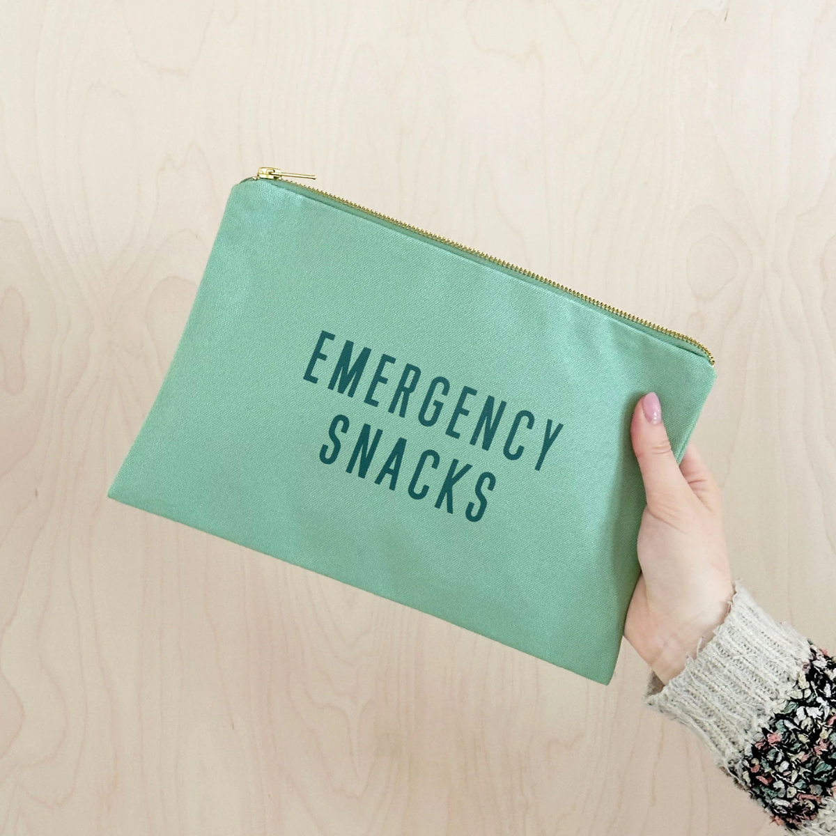 Mint green emergency snacks purse