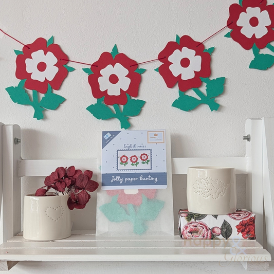 English roses jolly paper bunting - handmade party decoration | UK made