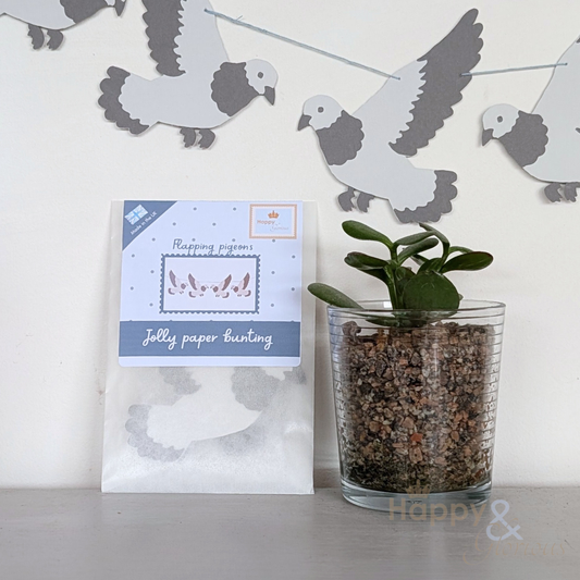 Flapping pigeons jolly paper bunting - handmade party decoration | UK made