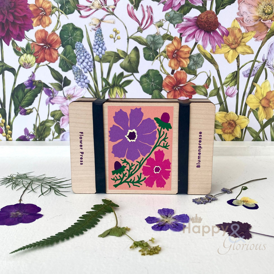 Pink & purple cosmos pocket flower press