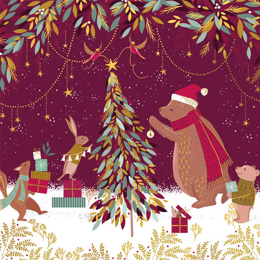 Sara Miller bear Christmas cards - pack of 10