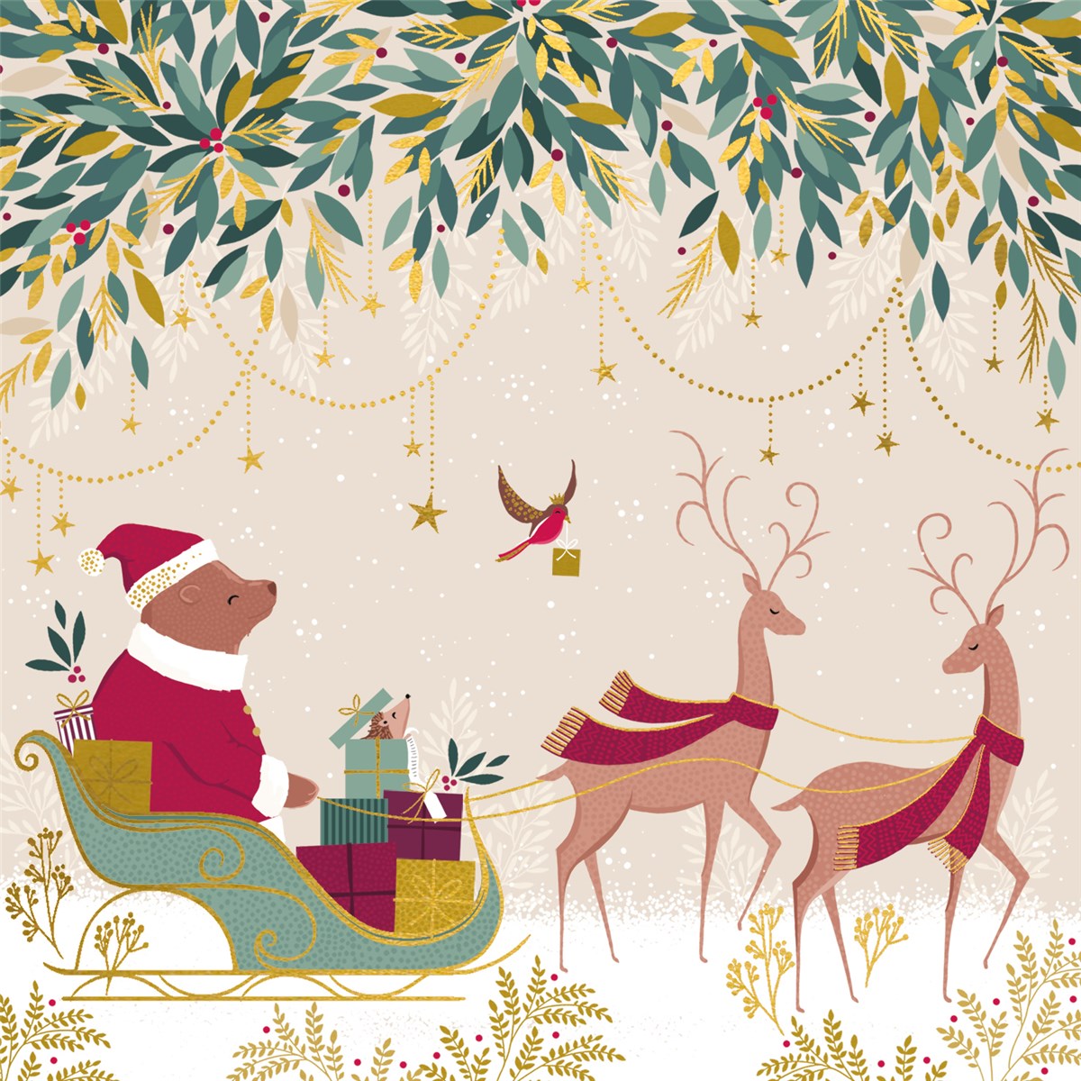 Sara Miller bear Christmas cards - pack of 10