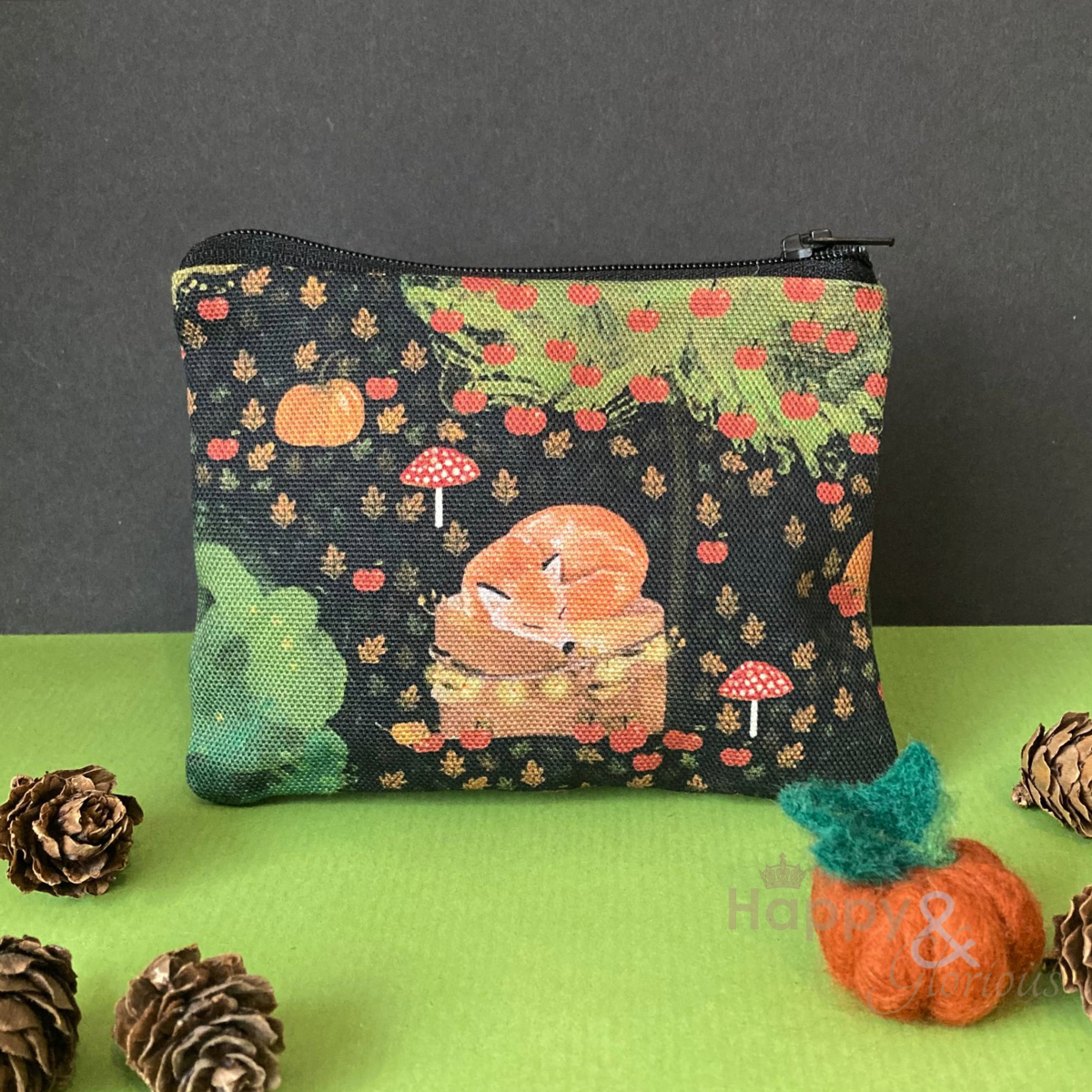 Sleepy fox coin purse