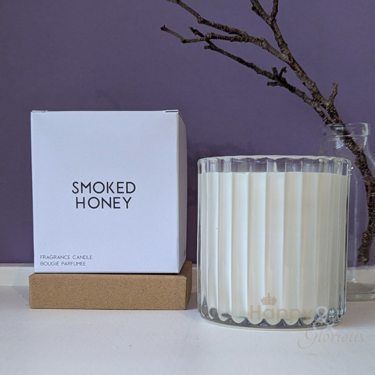 Smoked honey soy wax scented candle
