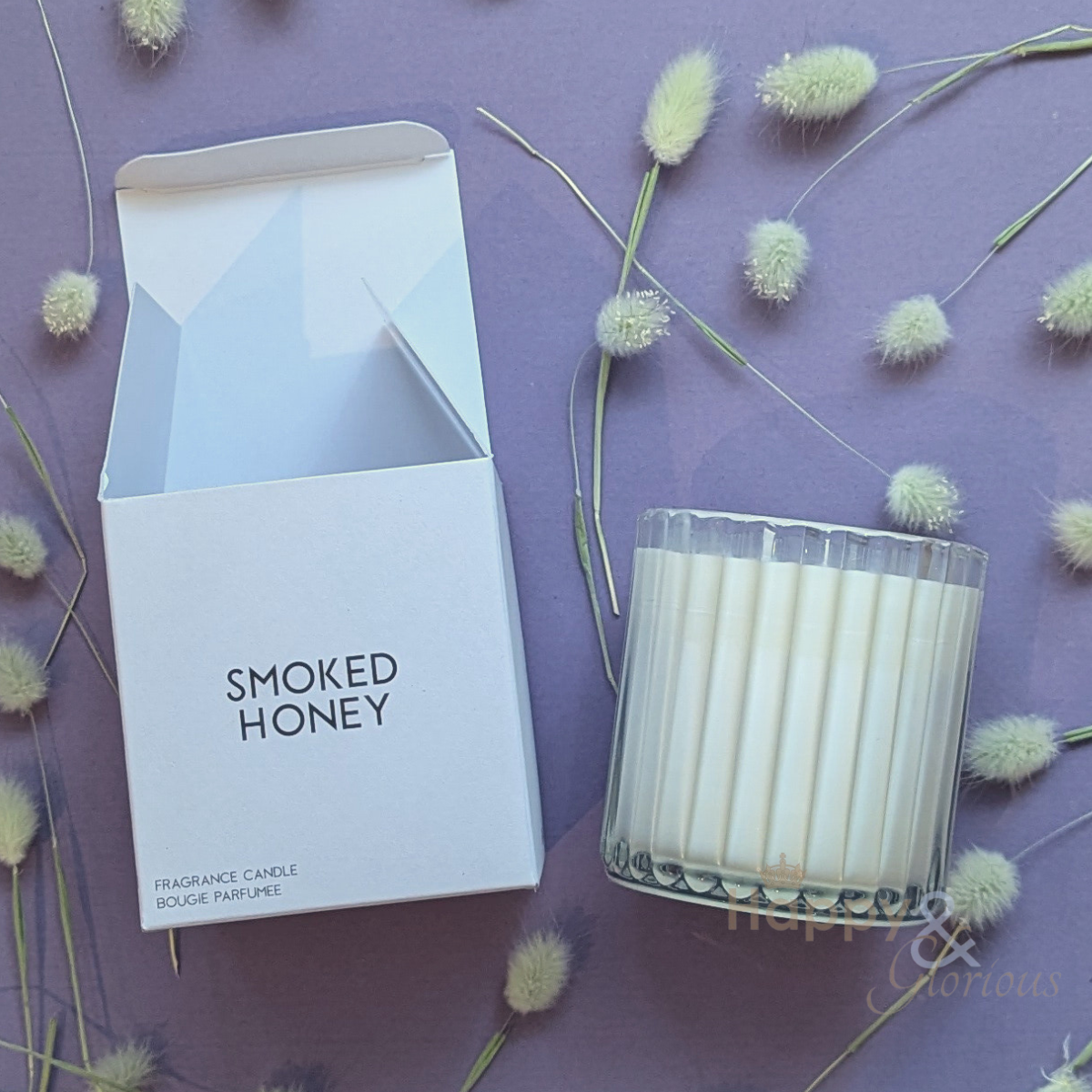 Smoked honey soy wax scented candle