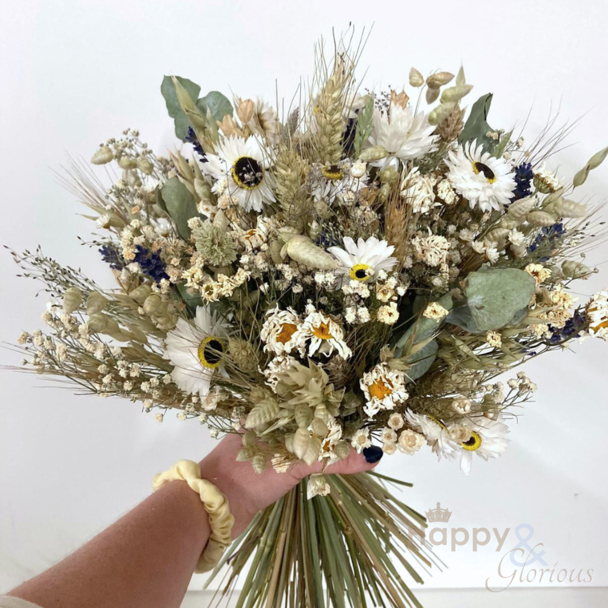 Dried flower wedding bouquet