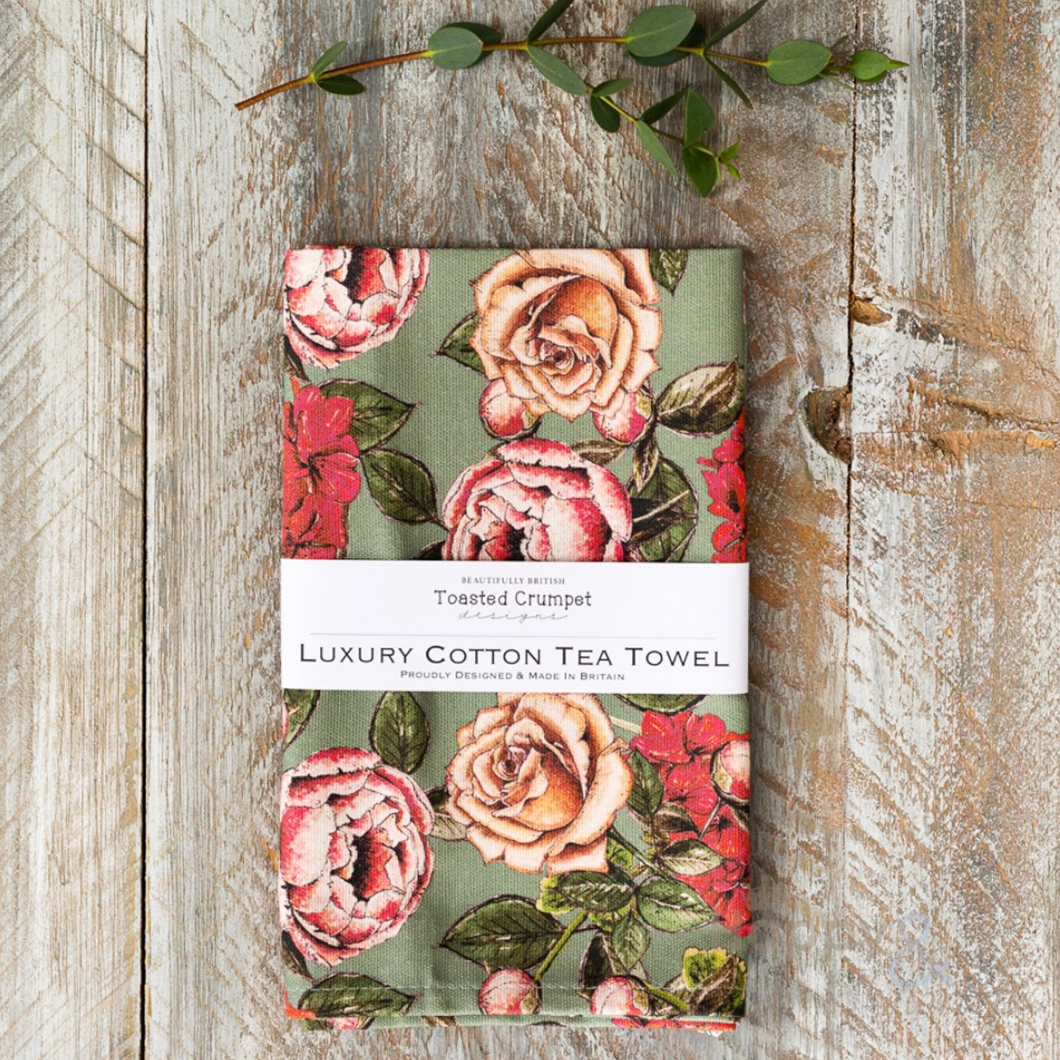 In bloom luxury cotton tea towel