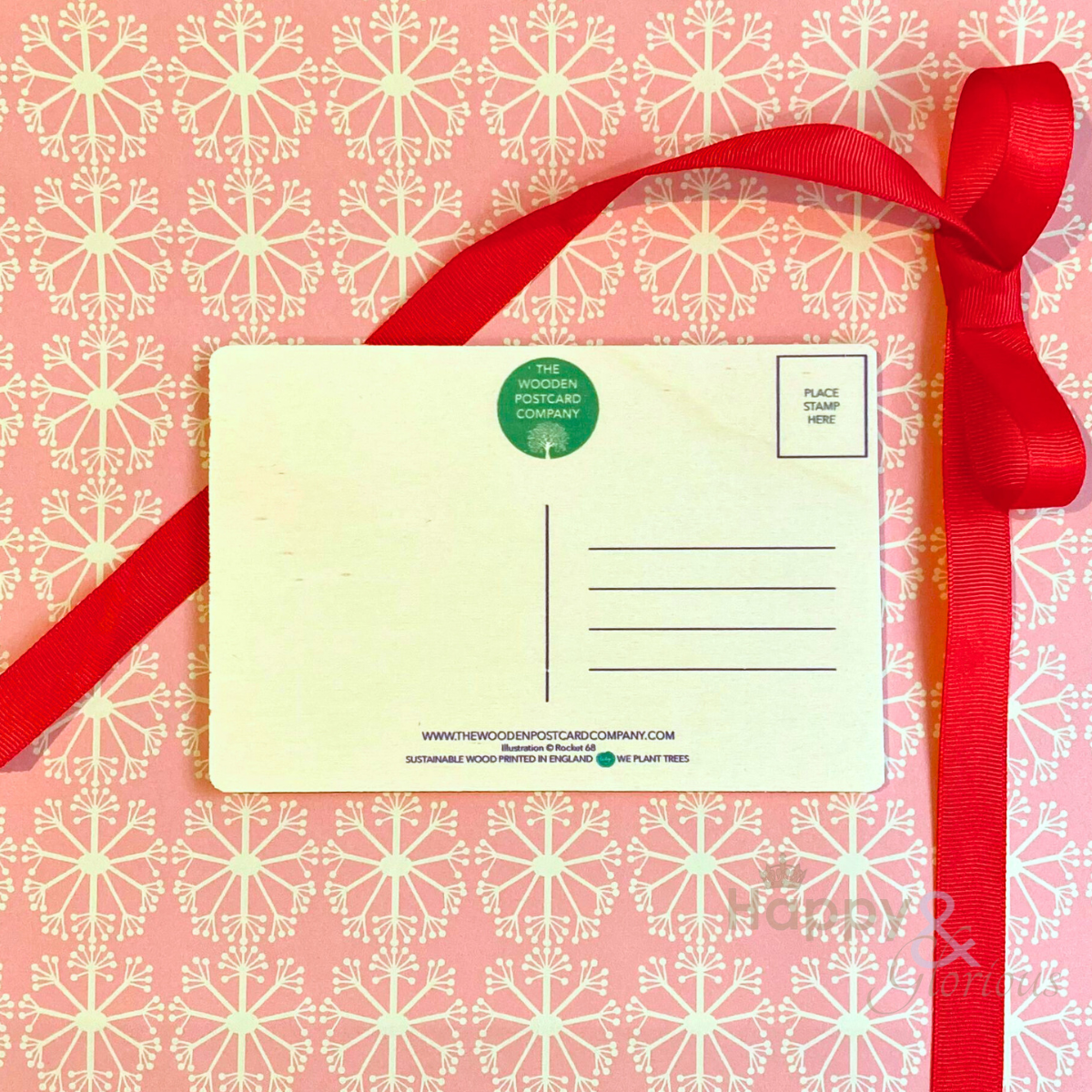 Nuts about you wooden postcard