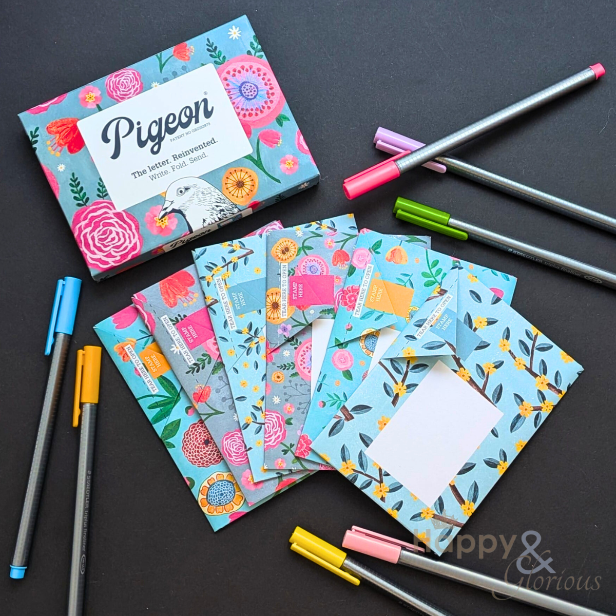 Wildflower Pigeon - pack of 6 folding letters