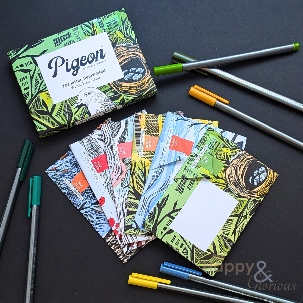 Wonderfully Wild Pigeon - pack of 6 folding letters