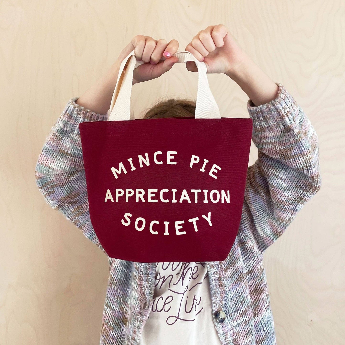 Mince pie appreciation society little canvas bag