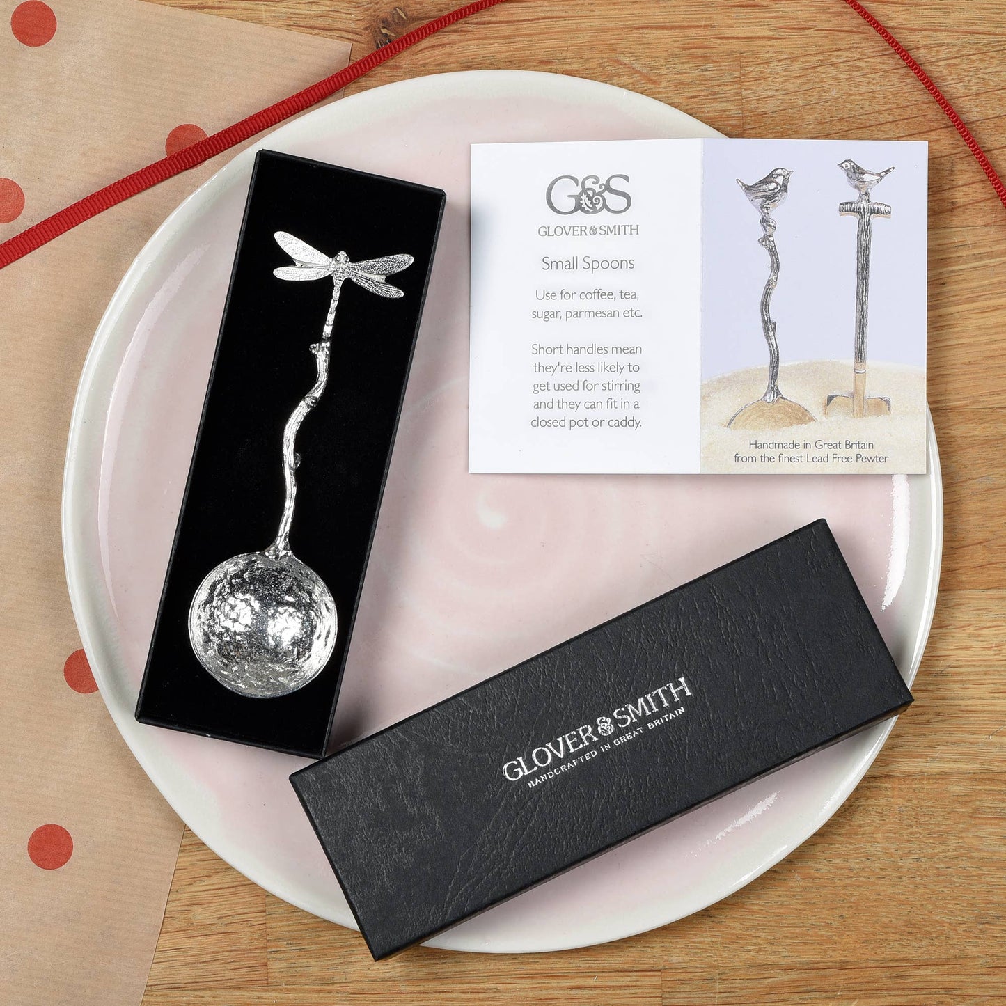 Pewter dragonfly sugar spoon