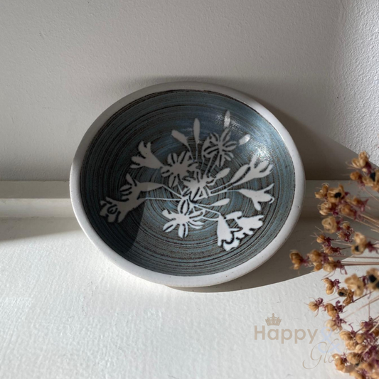 Handmade agapanthus stoneware dipping bowl