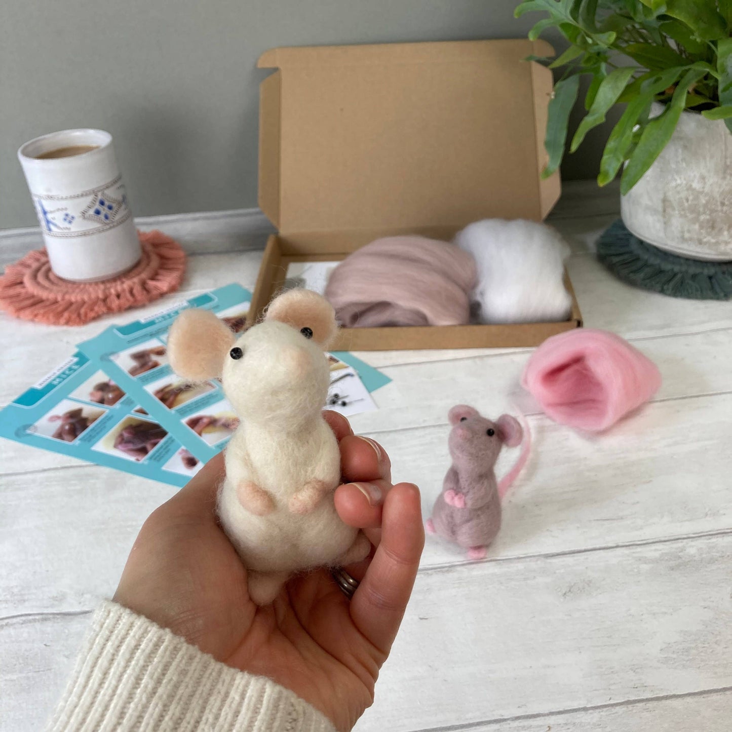 Little mice needle felting kit