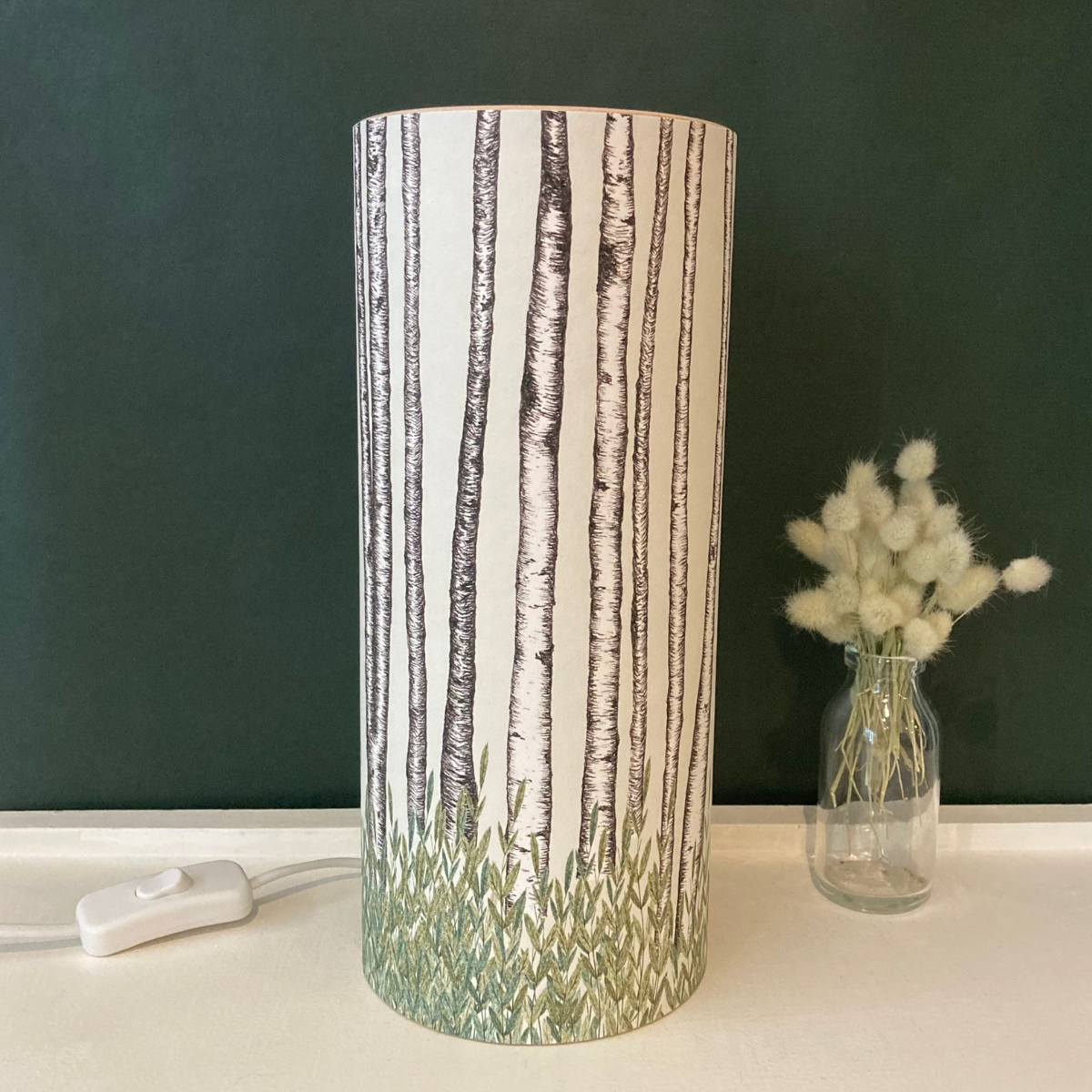 Birch trees parchment lamp