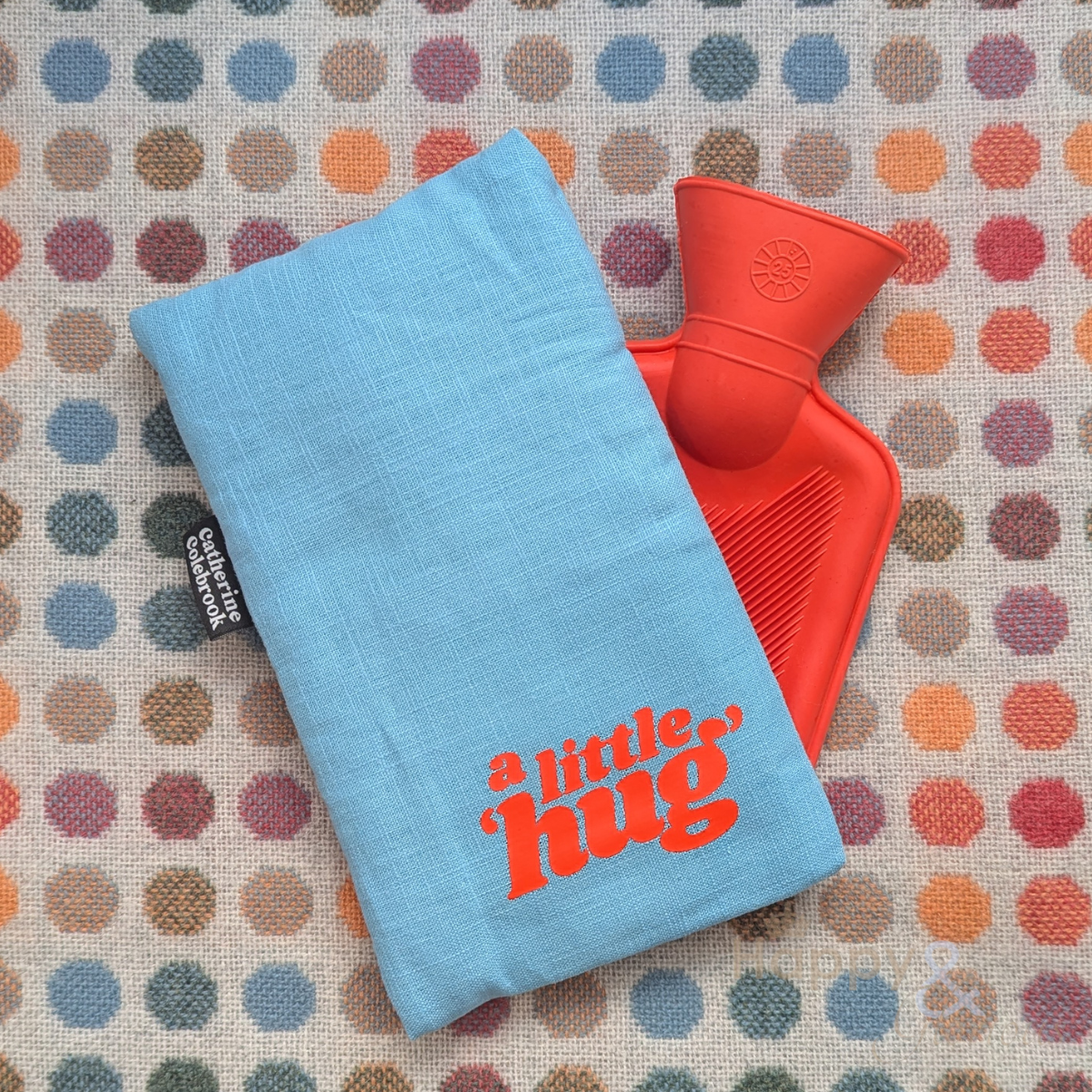 Linen little hug mini hot water bottle in three colours