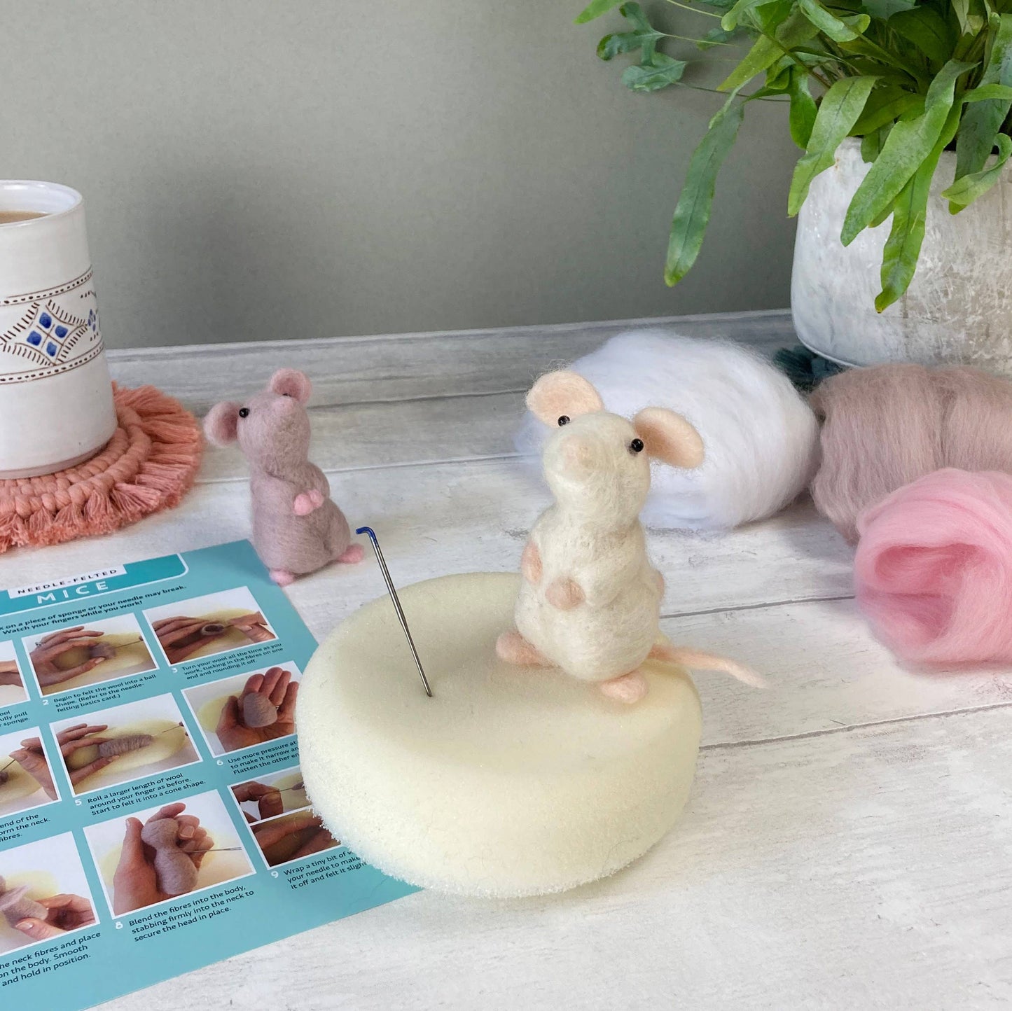 Little mice needle felting kit