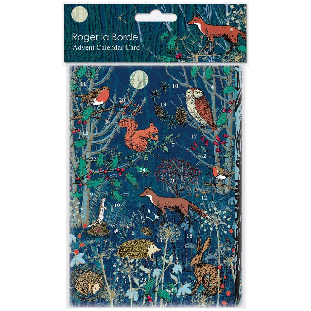 Winter's tale animals Advent calendar card