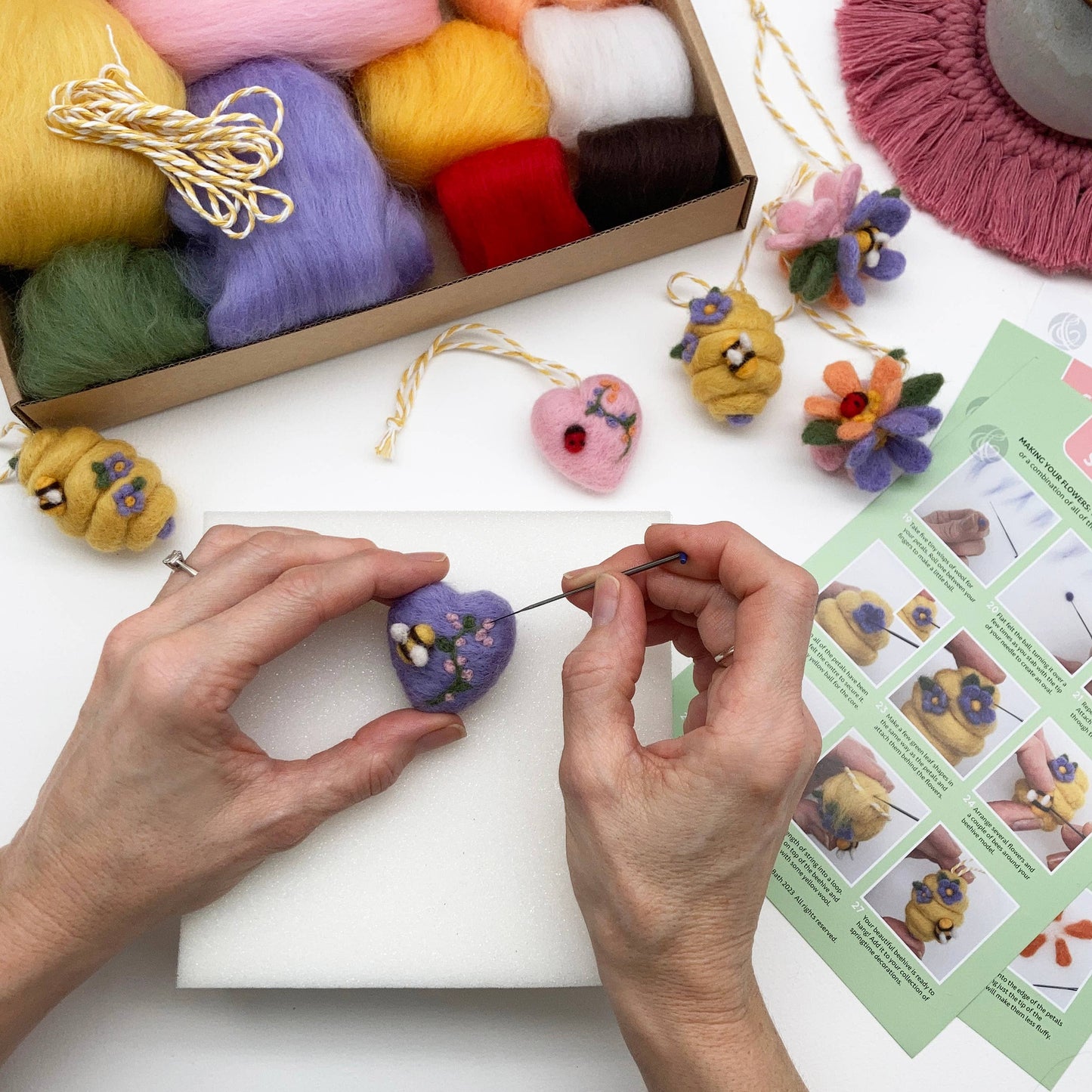 Springtime needle felting craft kit