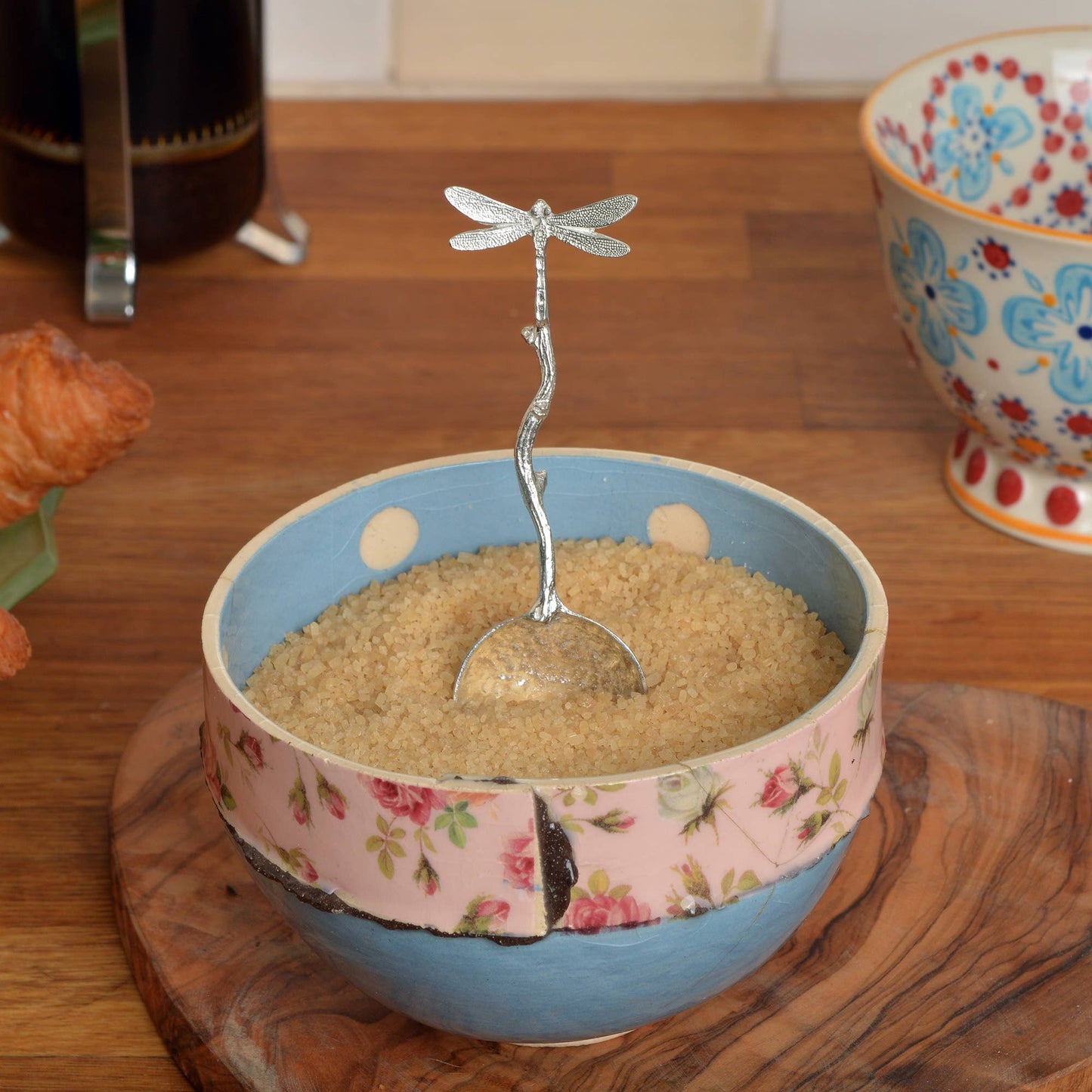 Pewter dragonfly sugar spoon