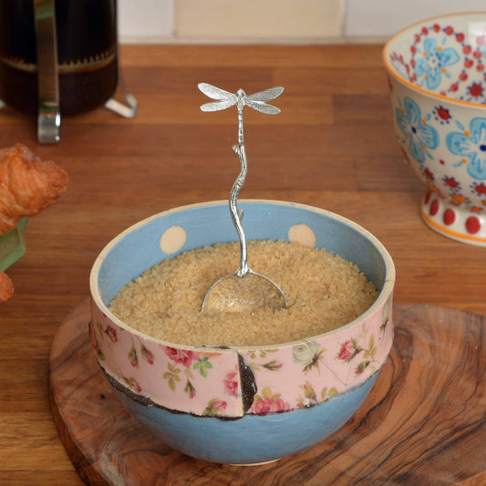 Pewter dragonfly sugar spoon