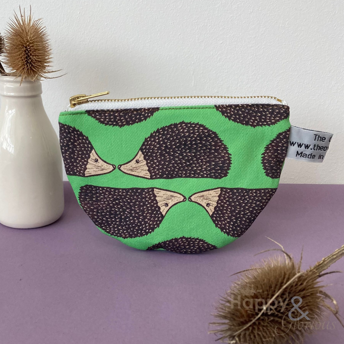 Hedgehog print purse