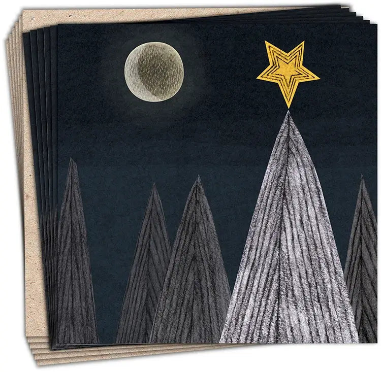 Christmas trees - pack of 6 charity Christmas cards
