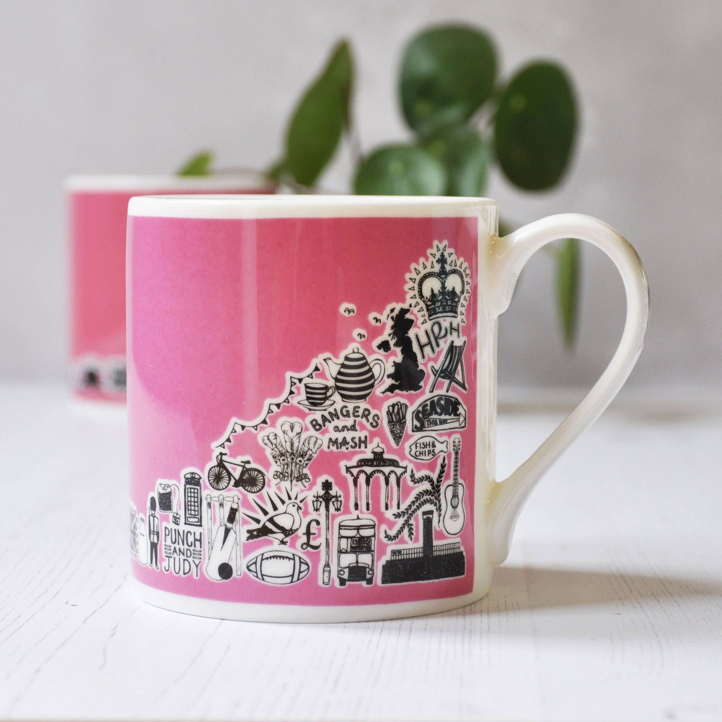 British icons sugar pink mug