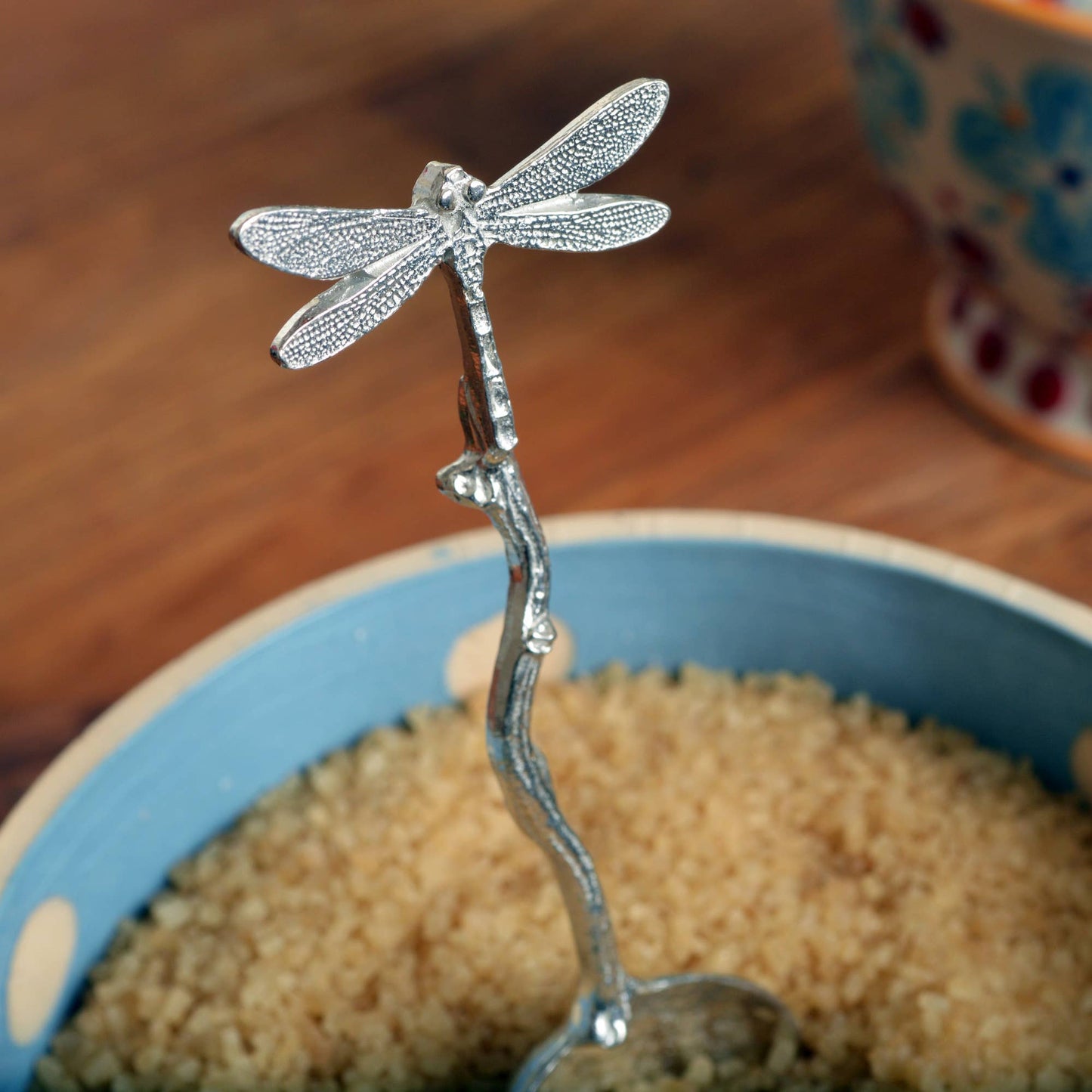 Pewter dragonfly sugar spoon