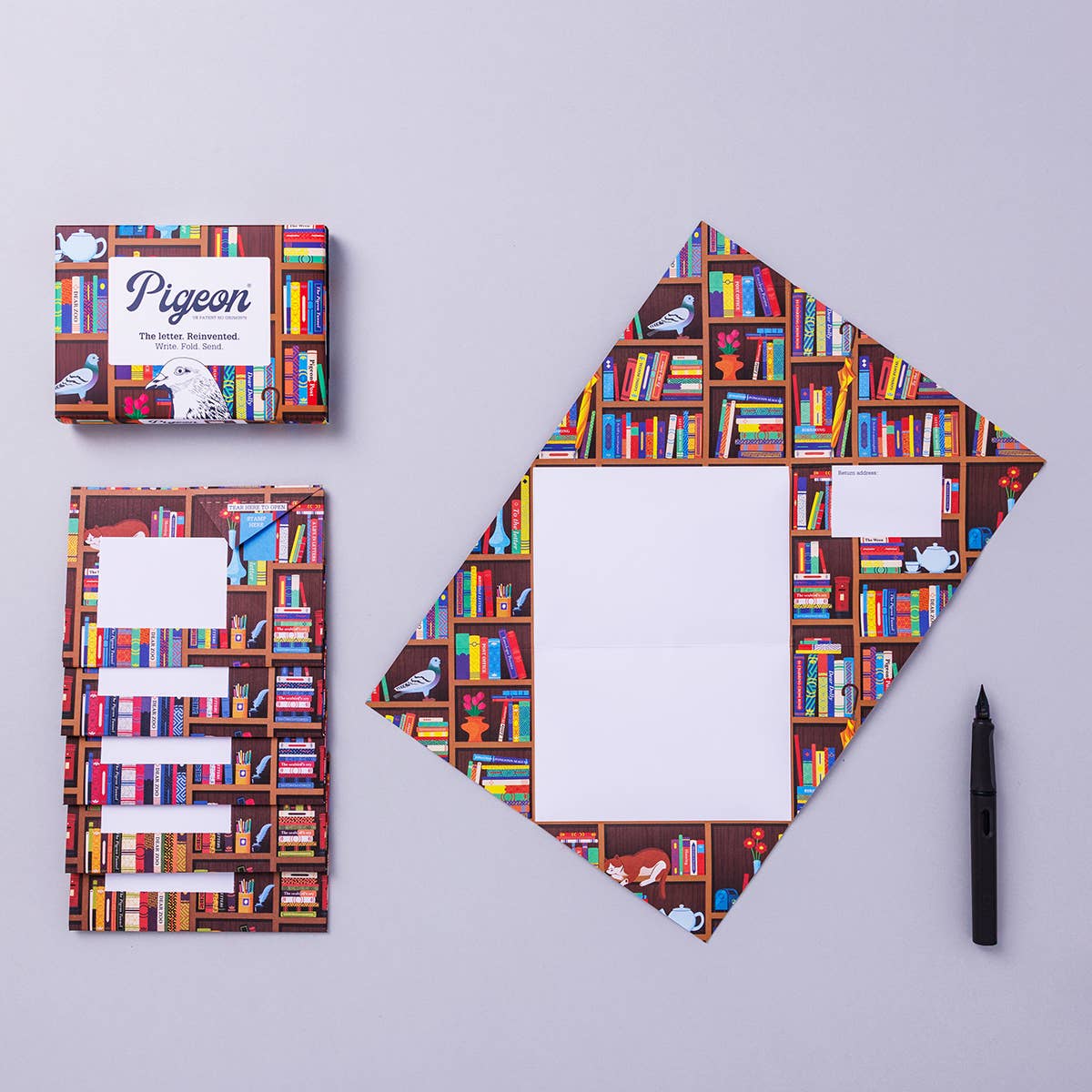 Bookshop Pigeon  - pack of 6 folding letters