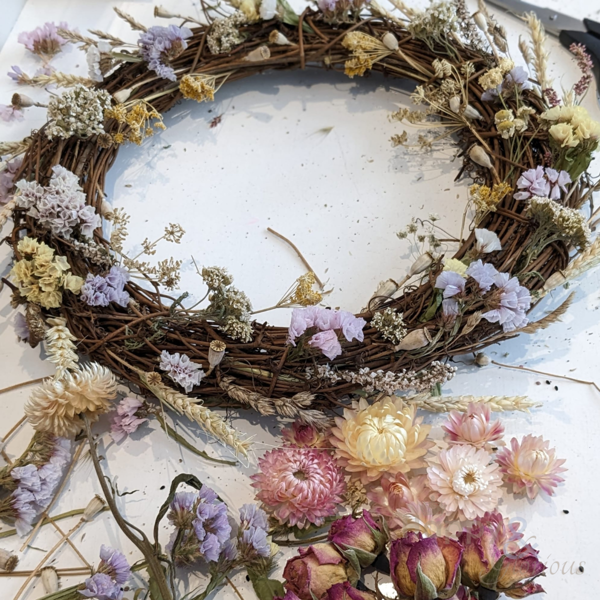 Summer dried flower wreath workshop - Monday 10th August