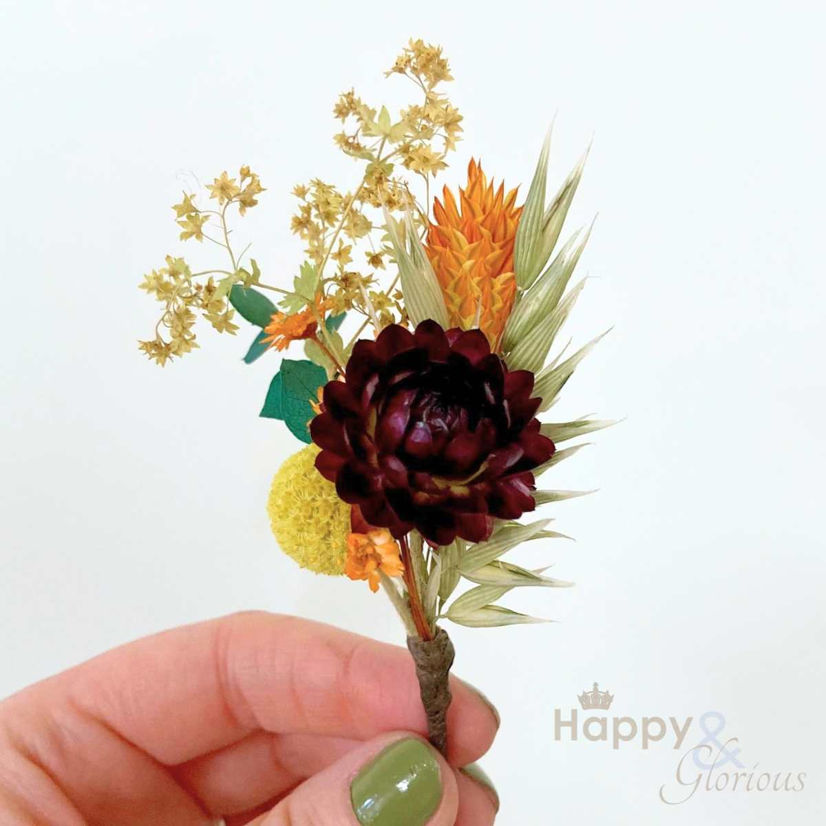 Dried flower hair pin