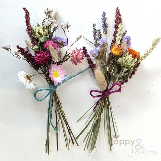 Mini hand tied dried flower posy